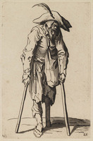 TvB G 4998
<br/>
Bedelaar met houten been ("Bedelaars")
<br/>
<em>Callot, Jacques (1592 - 1635) - kopie naar</em>